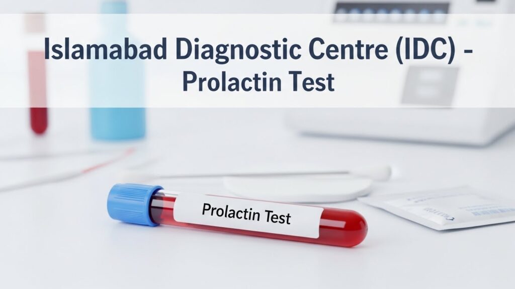 Islamabad Diagnostic Centre (IDC) Prolactin Test blood sample tube for hormone level testing