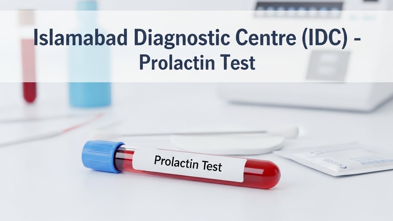 Islamabad Diagnostic Centre (IDC) Prolactin Test blood sample tube for hormone level testing
