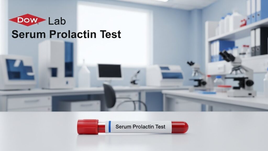 Serum Prolactin Test tube in a modern laboratory setting at Dow Lab