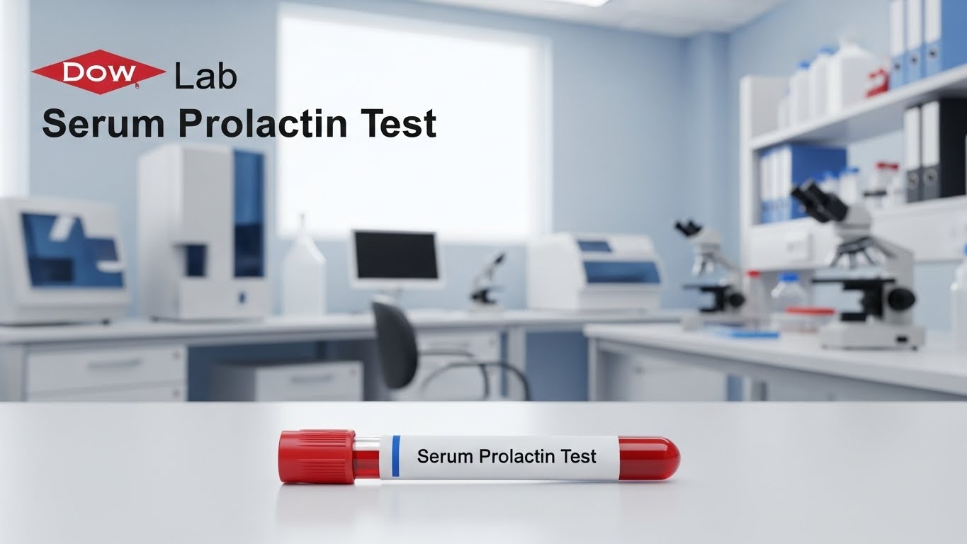 Serum Prolactin Test tube in a modern laboratory setting at Dow Lab