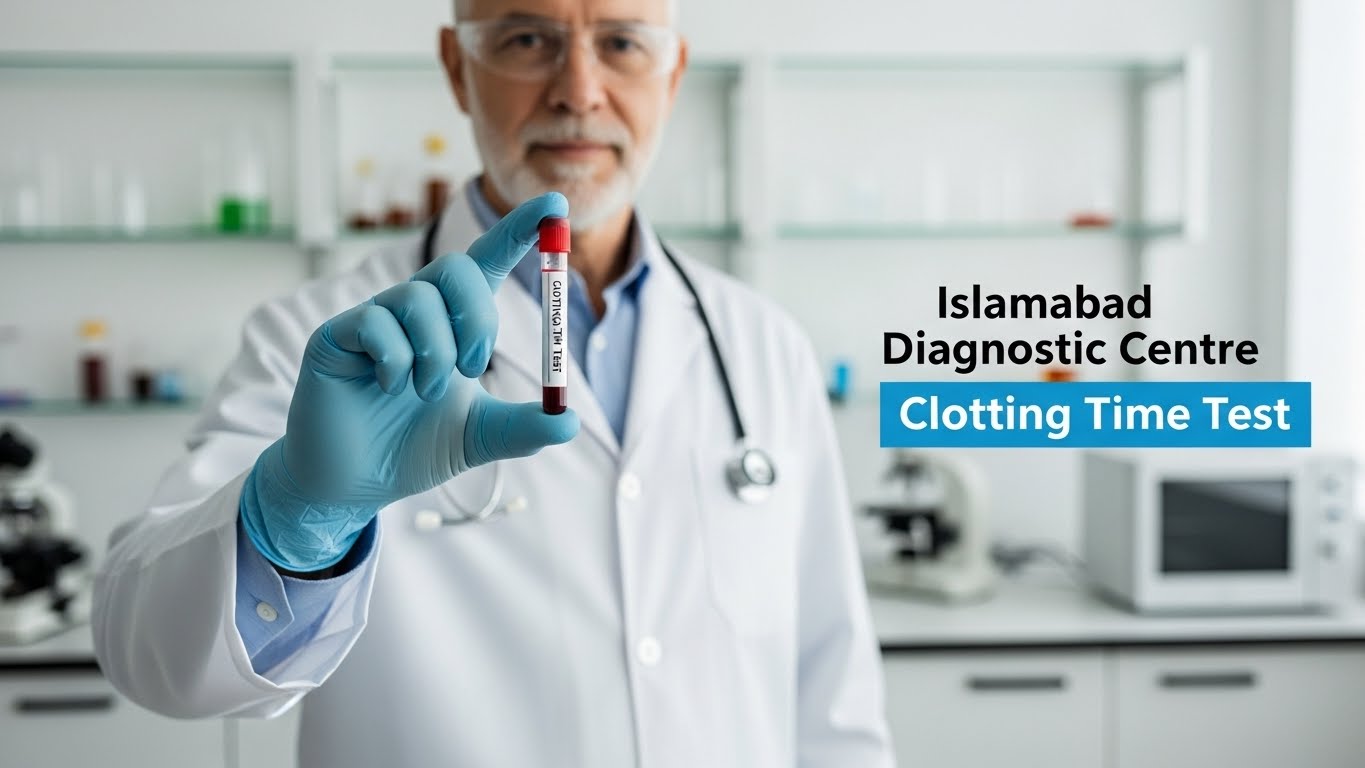 Clotting Time Test sample tube at IDC laboratory for blood coagulation analysis