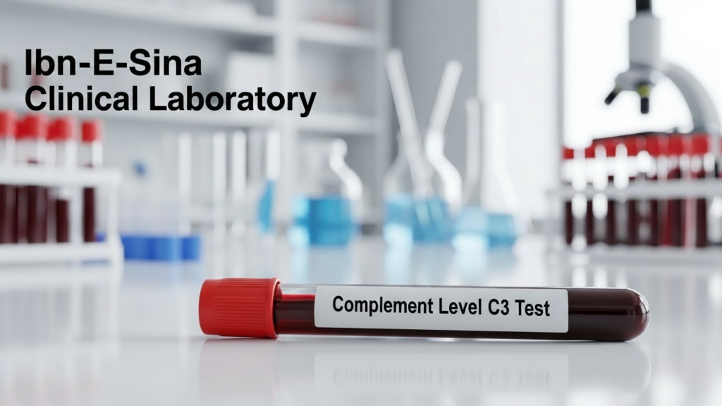 Complement Level C3 blood test sample at Ibn-E-Sina Clinical Laboratory Pakistan
