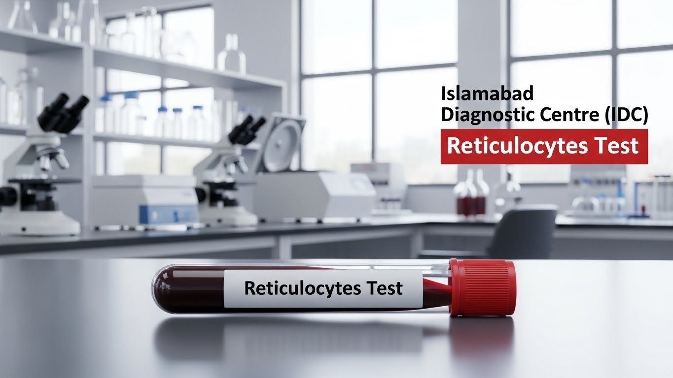 Islamabad Diagnostic Centre IDC Reticulocytes test sample in laboratory