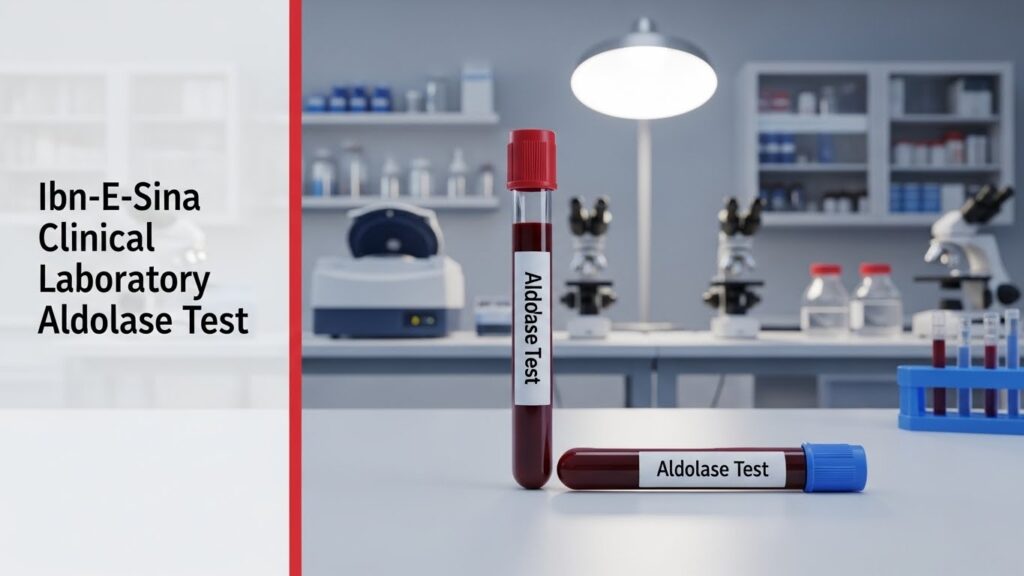 Aldolase blood test sample at Ibn-E-Sina Clinical Laboratory in Pakistan