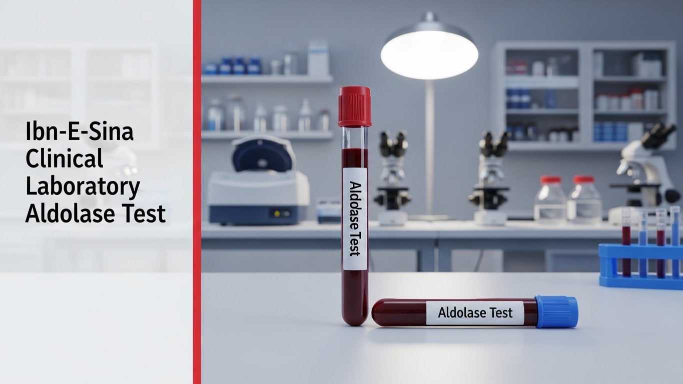 Aldolase blood test sample at Ibn-E-Sina Clinical Laboratory in Pakistan