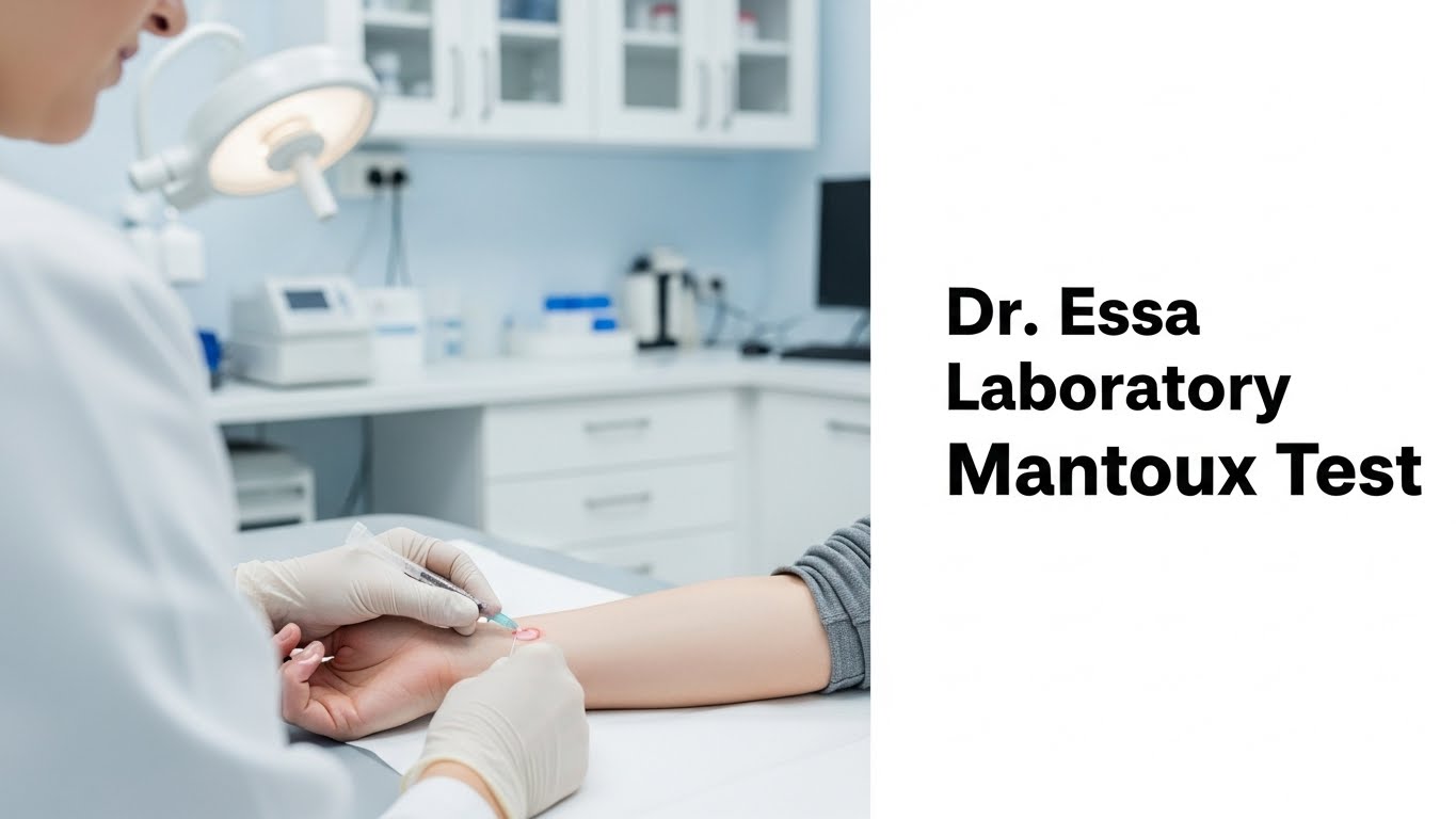 Mantoux Test being performed at Dr. Essa Laboratory for tuberculosis screening
