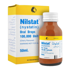 Nilstat drops 50ml bottle and box for oral thrush treatment