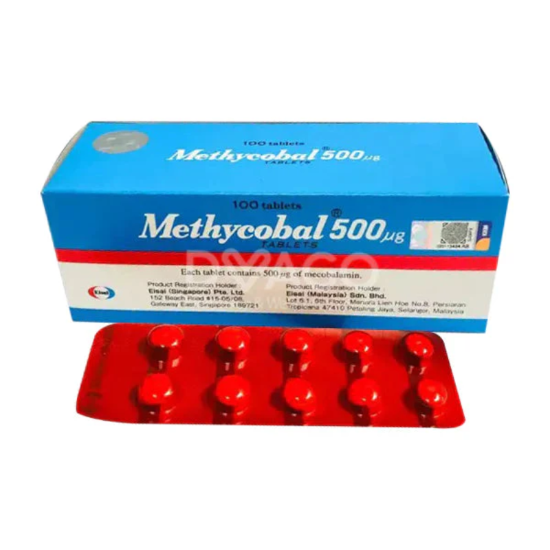 Methycobal 500mcg tablets box with blister pack