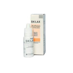 Skilax Drops 30ml laxative drops bottle and packaging oral solution used for relieving constipation.”