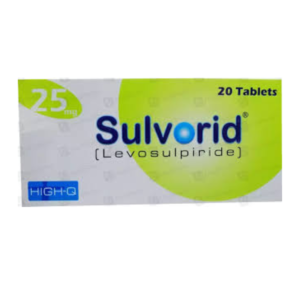 Sulvorid Tablets 25mg (Levosulpiride) 20 tablets pack by High-Q pharmaceutical packaging image