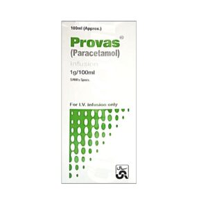 Provas Injection (Paracetamol 1g/100ml) IV Infusion for fever and mild to moderate pain relief