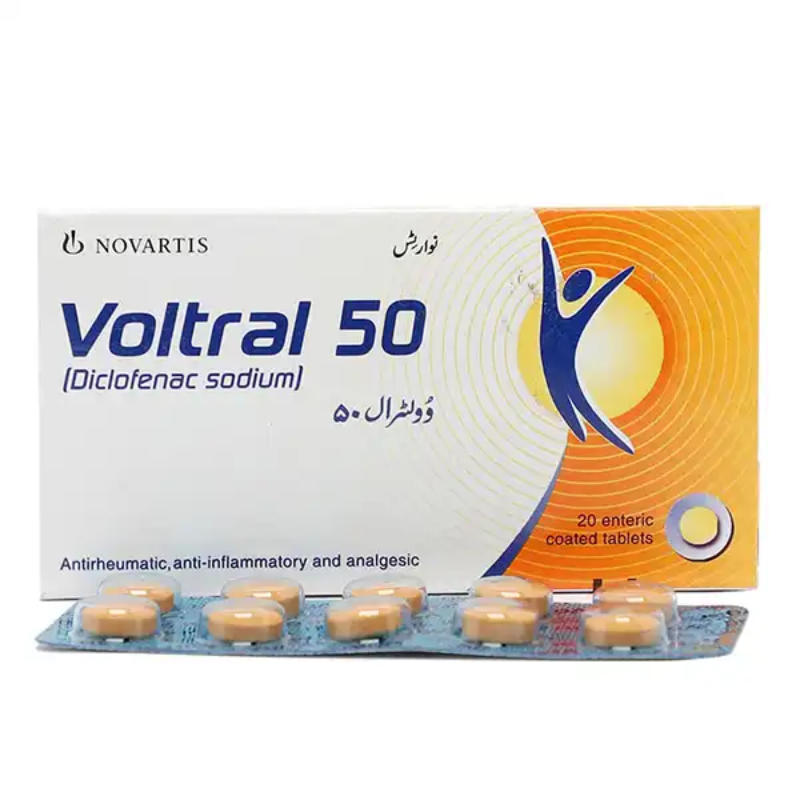 Voltral tablet (Diclofenac sodium) pain relief medicine pack by Novartis in Pakistan